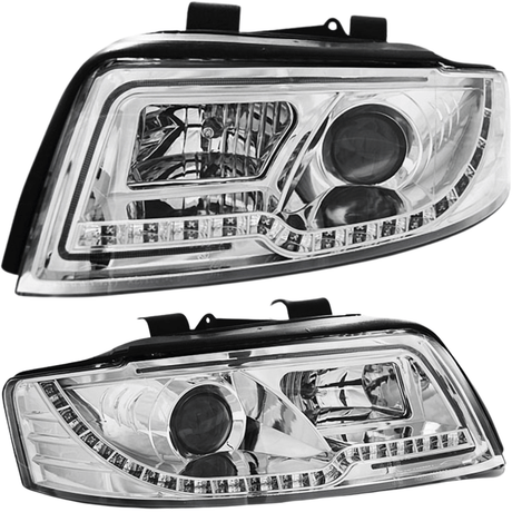 LED Scheinwerfer für Audi A4 B6/B7 mit Tagfahrlicht-Optik und Klarglas