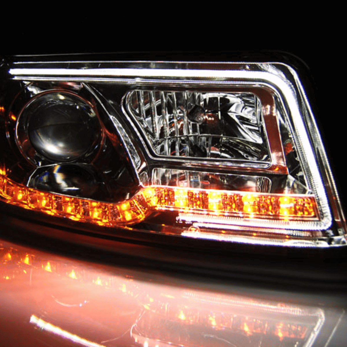 LED Scheinwerfer mit Tagfahrlicht für [Fahrzeugmodell] - Tuning Scheinwerfer mit Blinker