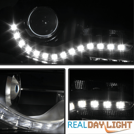 LED Scheinwerfer Set für Audi A4 B8 2008–2011 LED Tagfahrlicht Schwarz