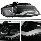 LED Scheinwerfer Set für Audi A4 B8 2008–2011 LED Tagfahrlicht Schwarz