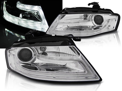 Led Light Tube Tagfahrlicht Scheinwerfer in chrom für Audi A4 B8 04.2008-2011