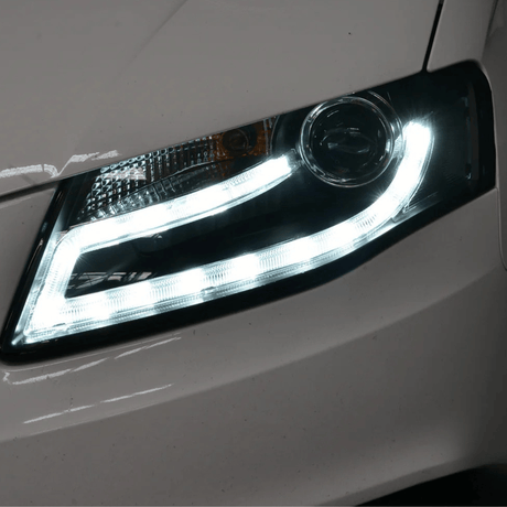 LED Tagfahrlicht Scheinwerfer Set Schwarz für Audi A4 B8 2008–2011 - CR Tuning