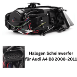 LED Tagfahrlicht Scheinwerfer Set Schwarz für Audi A4 B8 2008–2011
