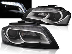 LED Scheinwerfer mit Tagfahrlicht für sportlichen Look für Audi A3 8P 2008-2012 schwarze