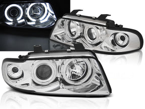 CCFL Angel Eyes Scheinwerfer Set chrom Audi A4 B5 1995-1998 mit Ringen