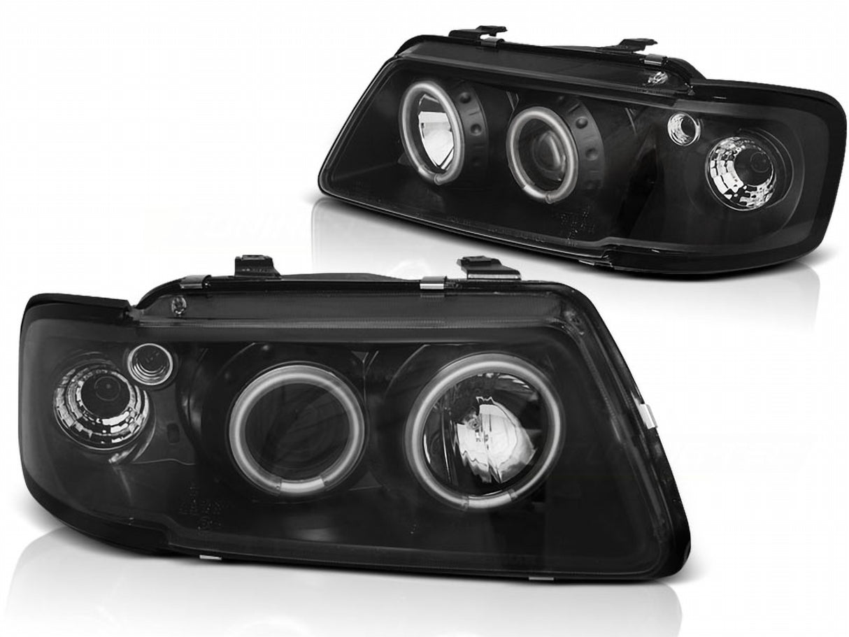 CCFL Angel Eyes Scheinwerfer Set für Audi A3 8L 1996-2000 schwarz