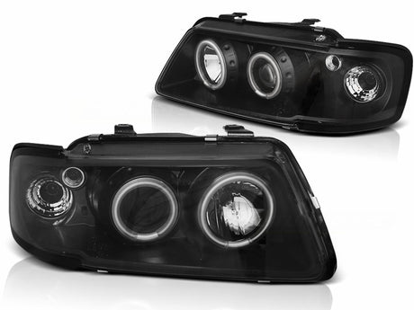 CCFL Angel Eyes Scheinwerfer Set für Audi A3 8L 1996-2000 schwarz