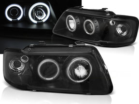 CCFL Angel Eyes Scheinwerfer schwarz Audi A3 8L 96-00 mit Ringen