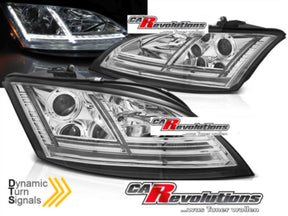 LED Scheinwerfer Set Chrom Audi TT 8J 06-10 mit dynamischen Blinkern, CR-Tuning
