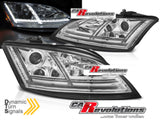 Led Scheinwerfer dynamische Blinker 8S Look chrom für Audi TT 8J 06-10