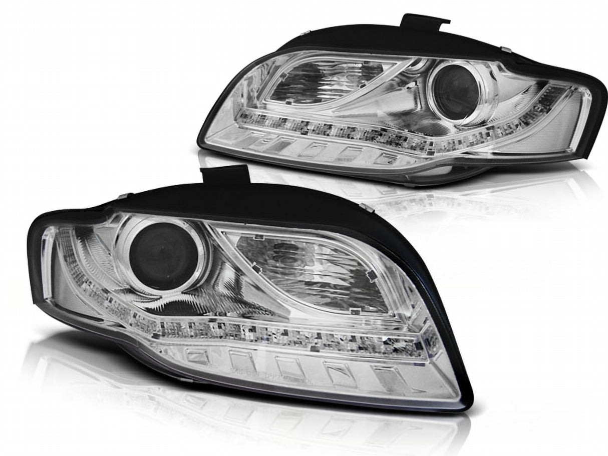 Halogen Scheinwerfer Set für Audi A4 B7 2004–2008 Chrom LED Standlicht & Blinker