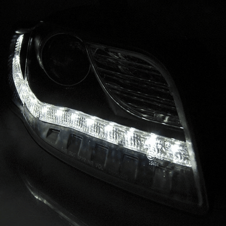 LED Scheinwerfer mit Tagfahrlicht für KFZ Tuning, dynamische Blinker, E-Prüfzeichen