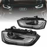 LED Scheinwerfer Set Schwarz für Audi A4 B8 2012–2015 mit Tagfahrlicht & LED Standlicht