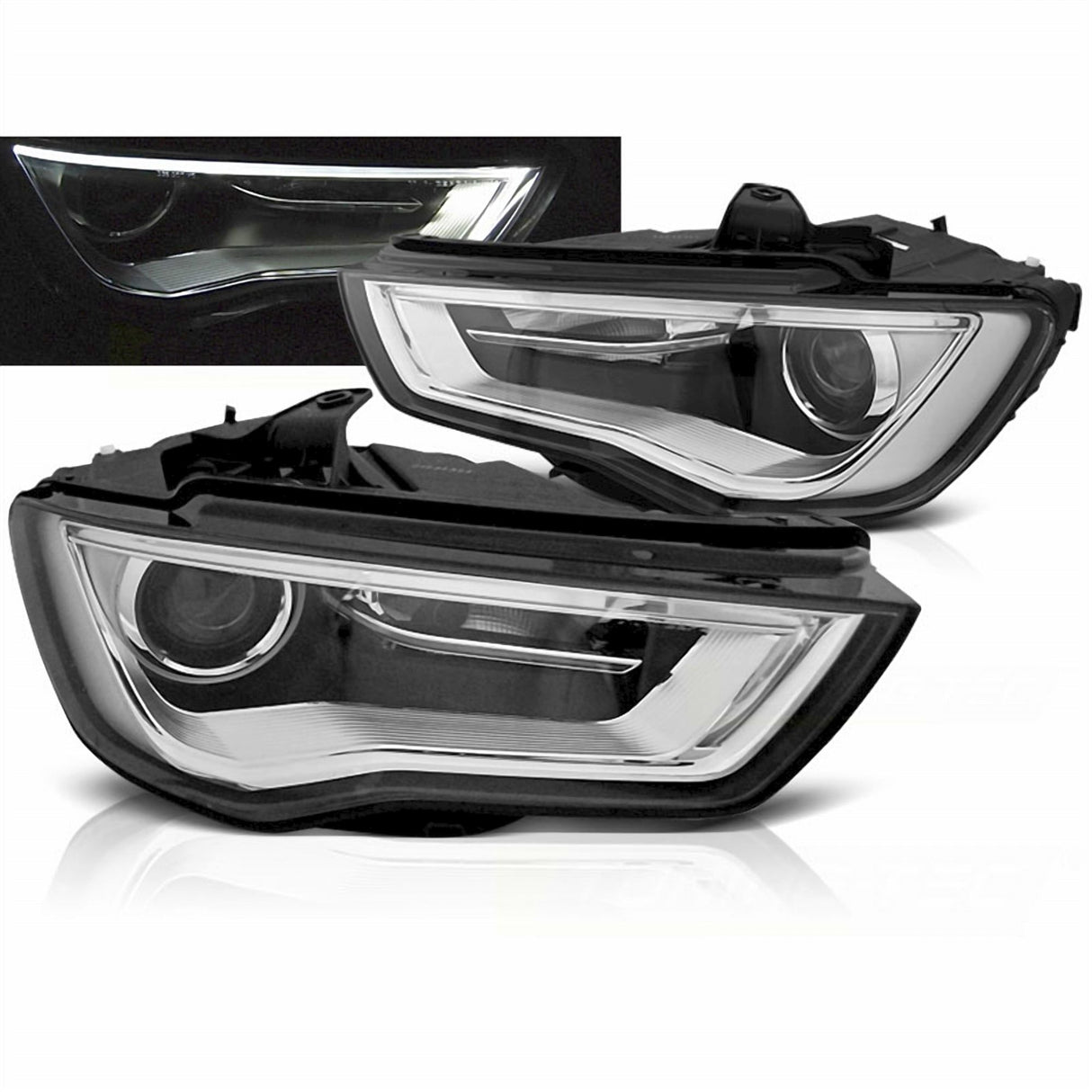LED Tagfahrlicht Scheinwerfer Set für Audi A3 8V schwarz 2012-2016