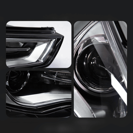 LED LightTube Scheinwerfer Set Schwarz für Audi A3 8V 2012–2016 mit LED Tagfahrlicht - CR Tuning