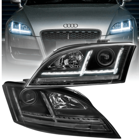 Led Scheinwerfer dynamische Blinker 8S Look schwarz für Audi TT 8J 06-10 - CR Tuning