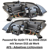 Scheinwerfer links/rechts D1S ab Werk AFS adaptive Lichtsystem für Audi TT 8J Xenon