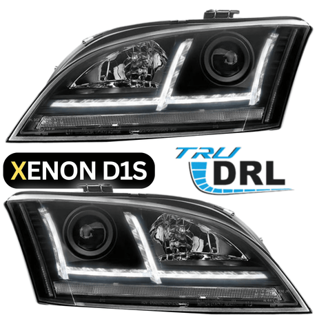 Xenon Scheinwerfer Set Schwarz für Audi TT 8J 2006–2010 mit Dynamischen Blinkern - CR Tuning