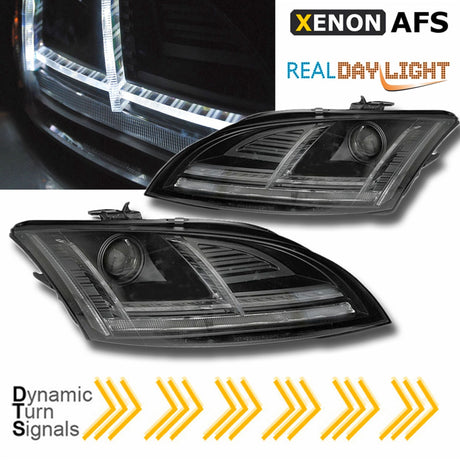 Xenon Tagfahrlicht Scheinwerfer dynamische Blinker schwarz AFS für Audi TT 8J 2010-2014 - CR Tuning