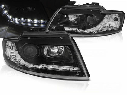 LED Scheinwerfer Set für Audi A4 8H B6 CABRIO in schwarz 2002-2006 - Probemontiert
