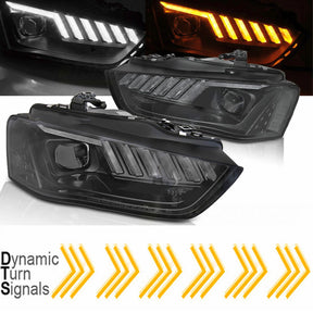 Xenon Scheinwerfer Set Schwarz für Audi A4 B8 2012–2015 mit LED Tagfahrlicht & Dynamischem Blinker - CR Tuning