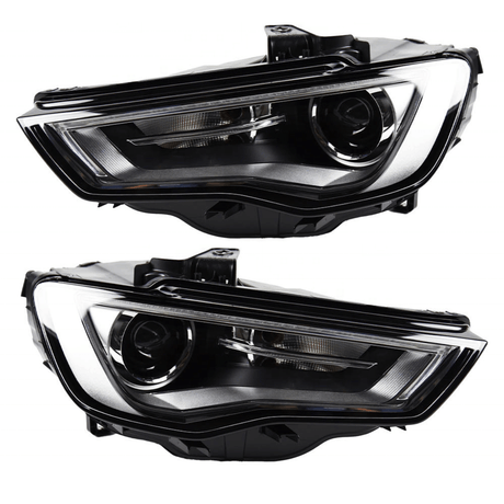 LED Scheinwerfer Paar schwarz mit Tagfahrlicht für Tuning und Ersatz für Audi A3 8V
