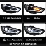 Xenon Nachrüst-Scheinwerfer Set Schwarz für Audi A3 8V 2012–2016 LED Tagfahrlicht