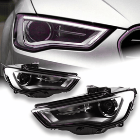 Xenon Scheinwerfer Set Schwarz Audi A3 8V 2012-2016 mit LED Tagfahrlicht von CR-Tuning
