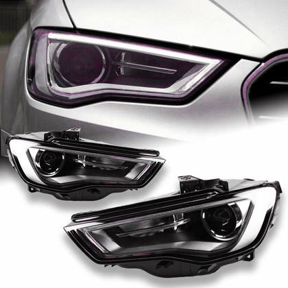Xenon Nachrüst-Scheinwerfer Set Schwarz für Audi A3 8V 2012–2016 LED Tagfahrlicht