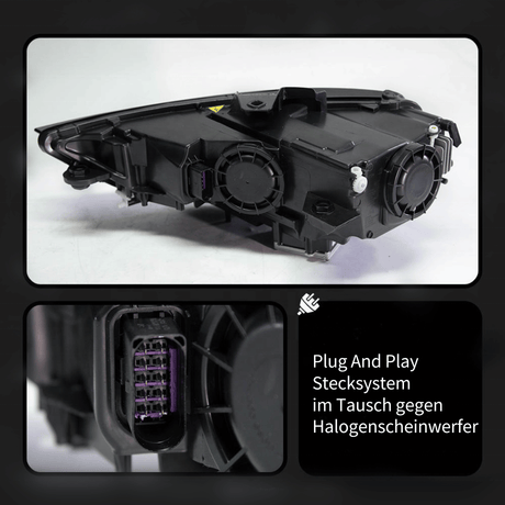 Scheinwerfer mit Stecksystem für Plug and Play Austausch gegen Halogenscheinwerfer