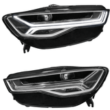 Voll LED Scheinwerfer Set für Audi A6 C7 2014–2018 mit Tagfahrlicht schwarz