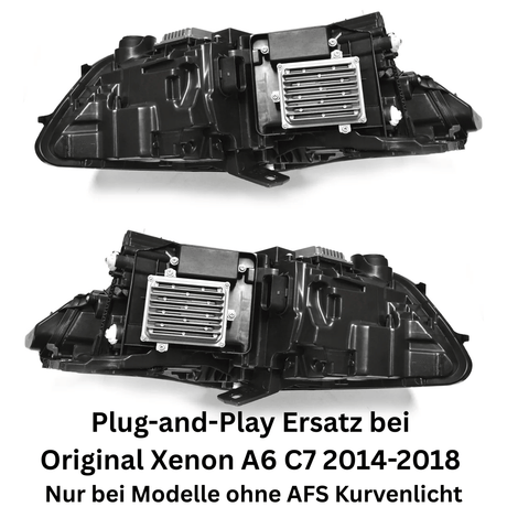 Voll LED Scheinwerfer Set für Audi A6 C7 2014–2018 mit Tagfahrlicht schwarz