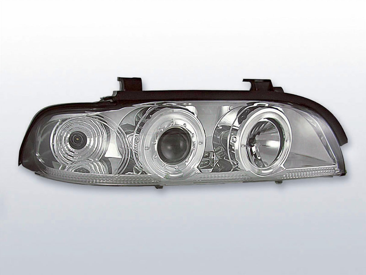 LED Angel Eyes Scheinwerfer Set in chrom für BMW E39 09.95-05.2003