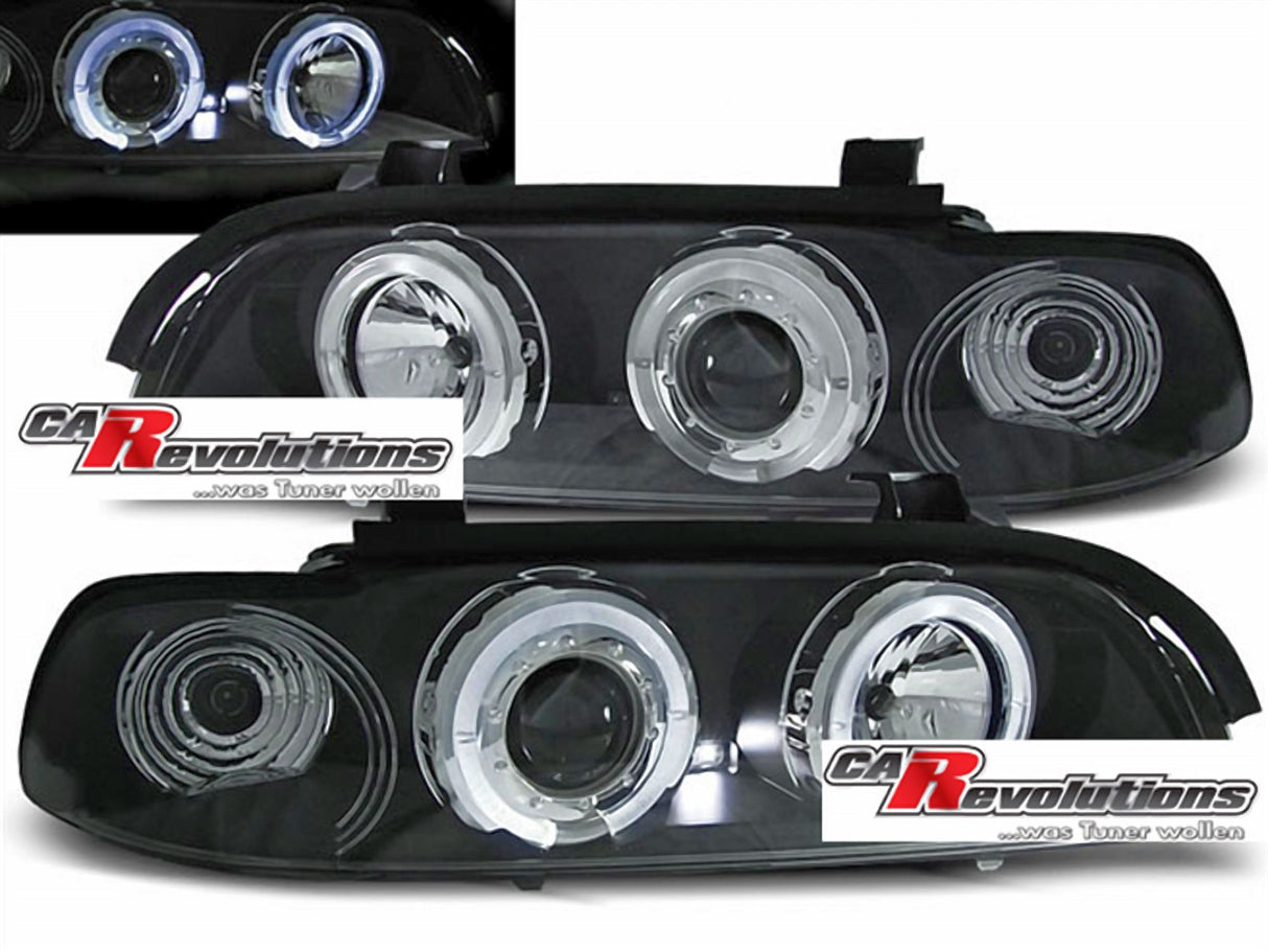 Angel Eyes Scheinwerfer Set in schwarz für BMW E39 09.95-06.2003