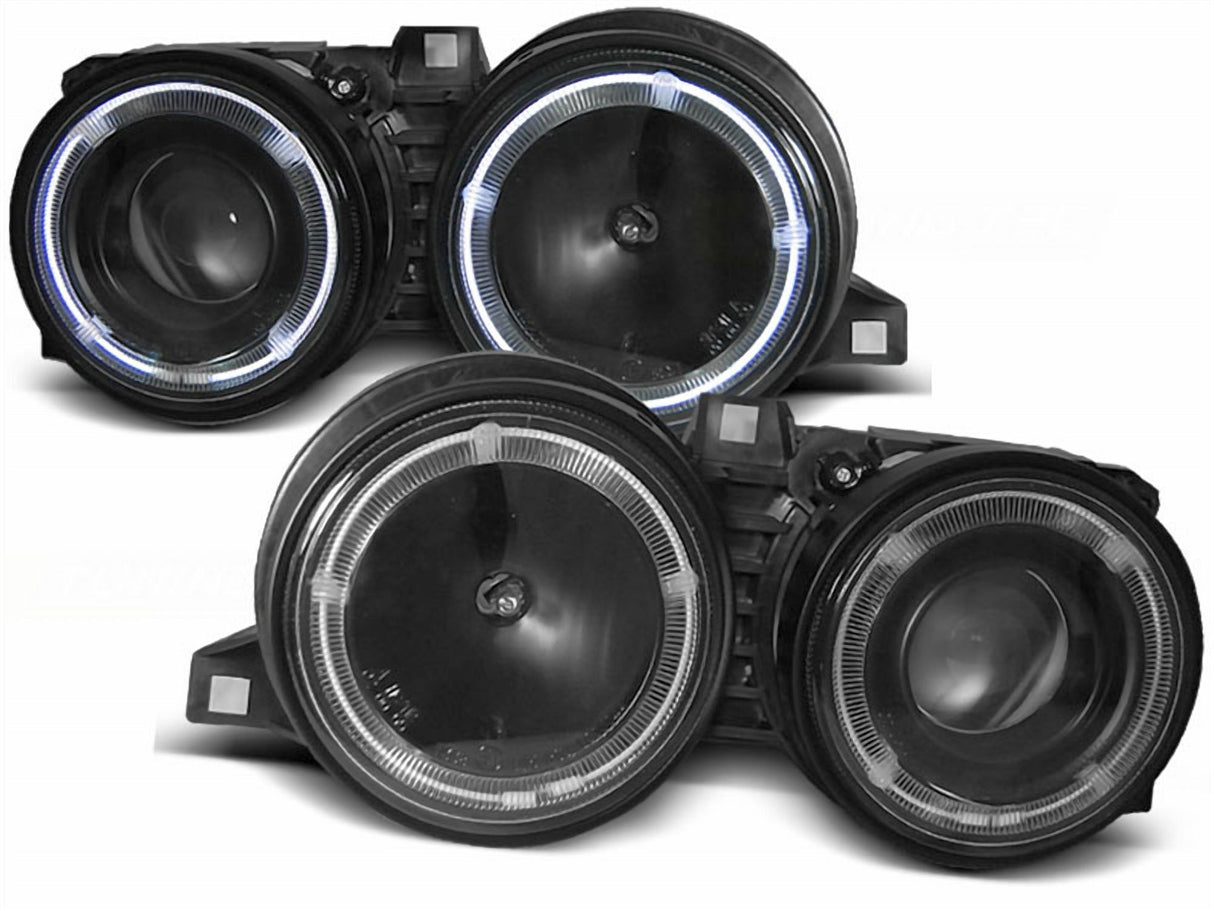 Angel Eyes Scheinwerfer Set in schwarz für BMW E30 11.82-06.1994