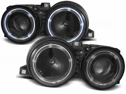 Angel Eyes Scheinwerfer Set in schwarz für BMW E30 11.82-06.1994