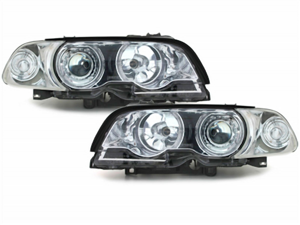 Scheinwerfer Set für BMW E46 Coupé 1998-2002 Angel Eyes chrom