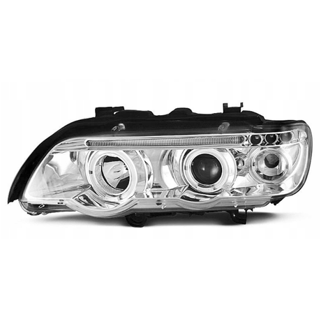 LED Scheinwerfer mit Ringen und Tagfahrlichtfunktion, Tuning Scheinwerfer für BMW E46
