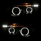 Halogen Angel Eyes Scheinwerfer Set in schwarz für BMW X5 E53 09.1999-10.2003