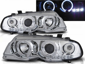Chrom Angel Eyes Scheinwerfer Set für BMW E46 Coupe Cabrio 04/1999-03/2003