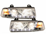 Led Scheinwerfer Set in chrom für BMW 3er E36 Limo 12.1990-08.1999