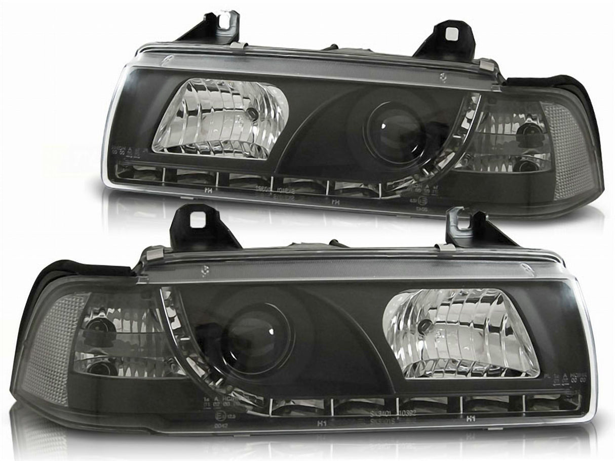 Led Scheinwerfer Set in schwarz für BMW 3er E36 Limo 12.1990-08.1999