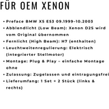 Xenon Angel Eyes Scheinwerfer Set für BMW X5 E53 1999–2003 Schwarz