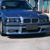 Scheinwerfer mit Ringen und LED-Tagfahrlichtern, Frontansicht für BMW E36