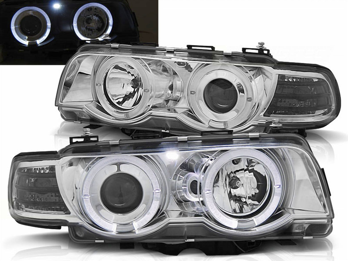 Angel Eyes Scheinwerfer Set in chrom für BMW E38 09.98-07.2001