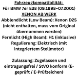 Angel Eyes Xenon Scheinwerfer Set in Schwarz für BMW 7er E38 09.1998-07.2001