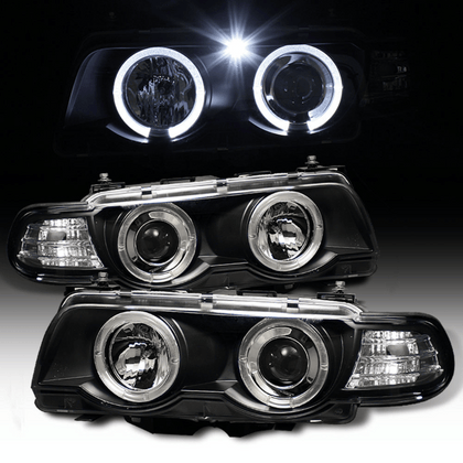 Angel Eyes Xenon Scheinwerfer Set in Schwarz für BMW 7er E38 09.1998-07.2001