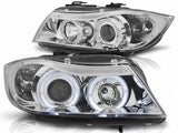 Scheinwerfer für BMW E90/E91 3er Angel Eyes chrom 03.2005-08.2008