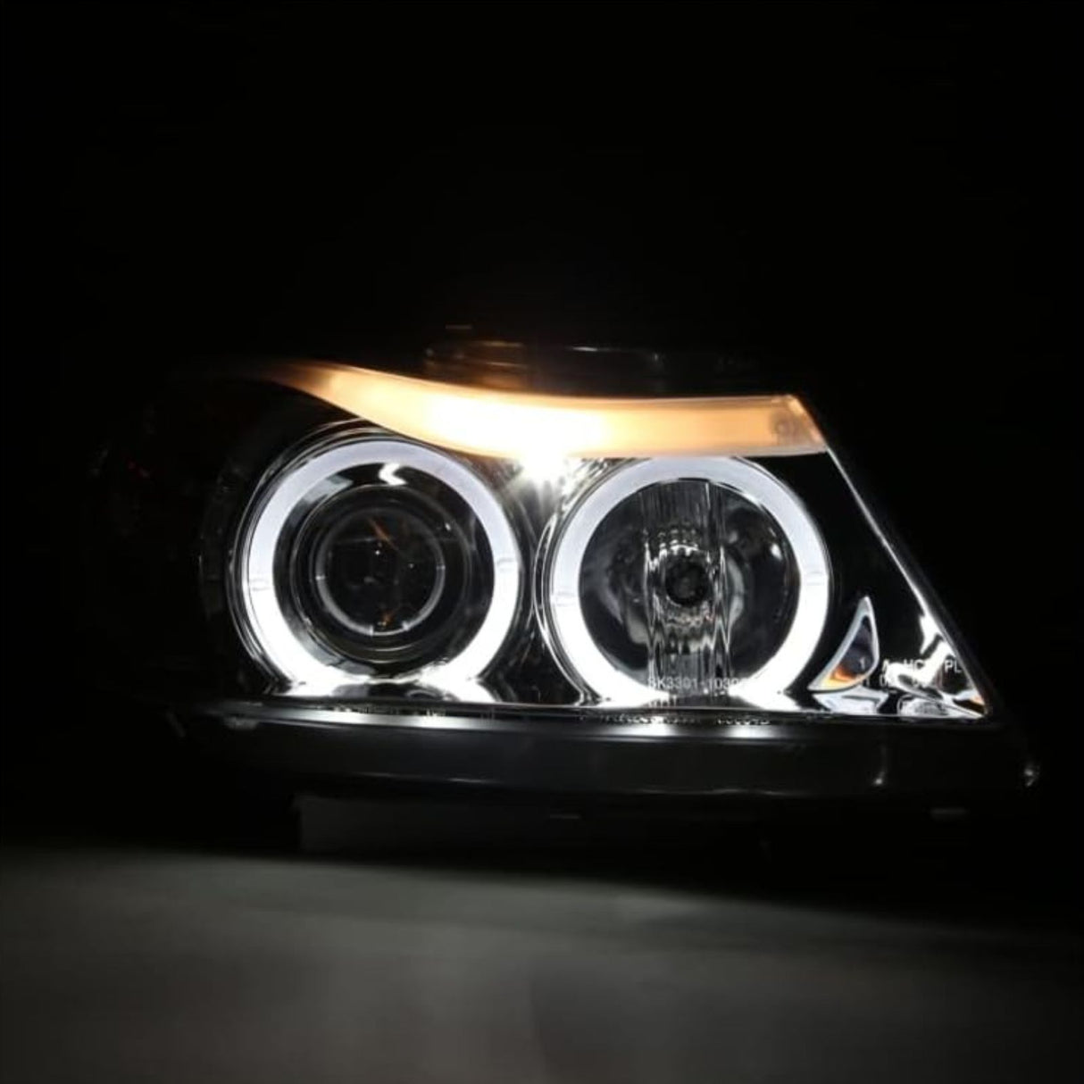 Scheinwerfer für BMW E90/E91 3er Angel Eyes chrom 03.2005-08.2008