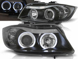 LED Angel Eyes Scheinwerfer Set für BMW E90/E91 3er 2005-09.2008 schwarz
